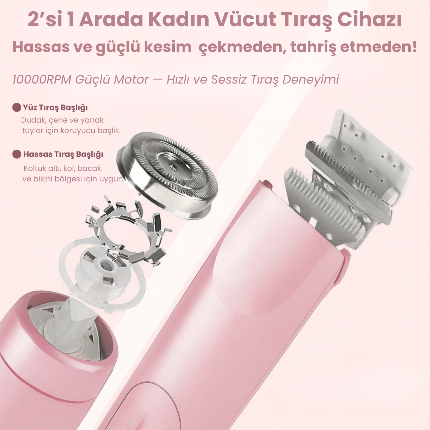 Puraura –  2’si 1 Arada Vücut Tıraş Cihazı